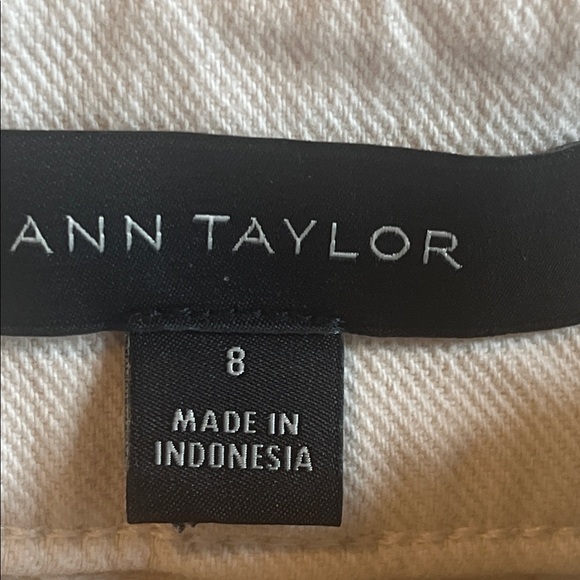 Ann Taylor Cream Wide Leg Jeans - Picture 3 of 7